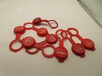 Lot Of  8 VINTAGE HAMMER(7) & COTT(1)  Beverages RESEAL PLASTIC BOTTLE CAP • $19.99