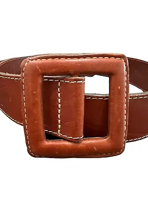 Talbots Italian Saddle Leather Belt Medium Womens Brown • £9.49