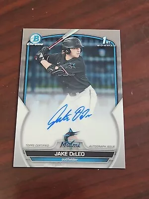 2023 Bowman Draft Chrome 1st Bowman Auto Jake DeLeo #CDA-JD Miami Marlins • $0.99