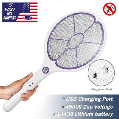 High-voltage Electric Fly Swatter Rechargeable Mosquito Zapper Insect Killer • $9.79