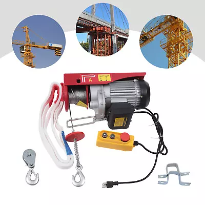 Max 1100LBS Electric Hoist Winch Engine Crane With  PA500 110V 1050W New • $106.40