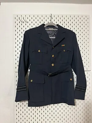 RAF Officers Jacket With Belt - Flight Lieutenant Great Condition Buttons Intact • £75