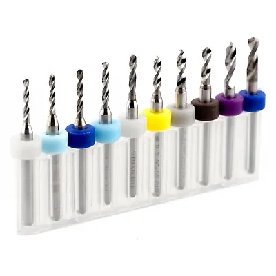 10pcs 1.5mm - 3.175mm Carbide Micro Twist Drill Bit For Dremel Rotary PCB CNC • $13.34