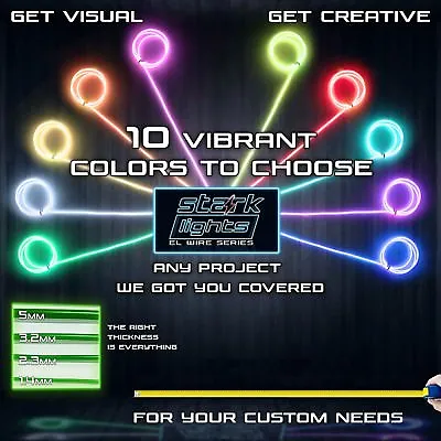 $11.95 • Buy Neon LED Light Glow EL Wire + USB Plug String Strip Rope Tube Decor Custom Size