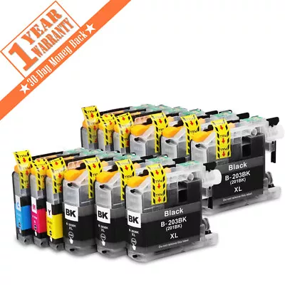 12 PK Quality Ink Set W/ Chip For Brother LC201 LC203 MFC J460DW J480DW J485DW • $26.56