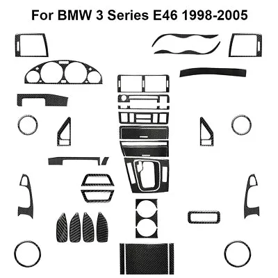 40Pcs For BMW 3 Series E46 1998-05 Carbon Fiber Full Interior ​Kit Cover Trim • $174.90