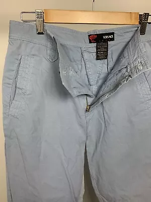 Versace Sport Womens Light Blue Pants Sz 44 (30 X 27) Made In Italy Pure Cotton  • $23.99