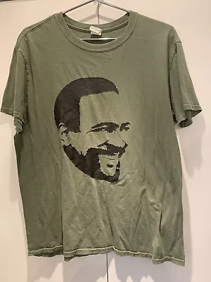 MARVIN GAYE Icon Mens Sz L Green Modern Fit Soft Ring-spun Cotton T-Shirt EUC • $20