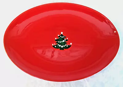 WAECHTERSBACH RED Christmas Tree Oval Platter 10.5  X 7.3  Made In Germany • $25.99