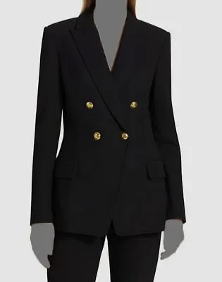 $697 A.L.C. Women's Black Sedgwick II Double-Breasted Blazer Coat Jacket Size 2 • $222.78