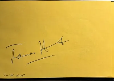 James Hunt Formula 1 Driver Signed Autograph Page • £110