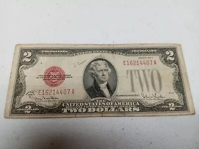 1928-G Red Seal  $2 Two Dollar Bill  • $6.25