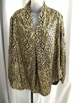 MICHAEL KORS Black Gold Metallic Tunic Top Dress Shirt 1X NWT $98.00 • $32.79