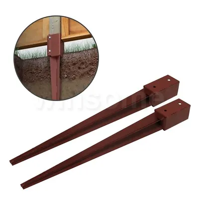 2 X 75cm Fence Post Support Holder Spike Metal Steel Timber Anchor Garden Stake • £17.13