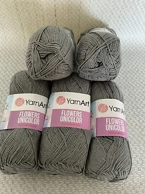 £10.99 • Buy YarnArt Flowers Unicolor  Cotton Mix Knitting/Crochet Yarn 5 X 50g Shade 744