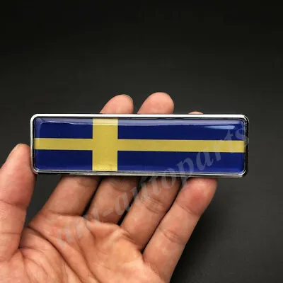 3D Metal Sweden Flag Car Emblem Badge Gift Saab Motorcycle Sticker Fairing • $7.90
