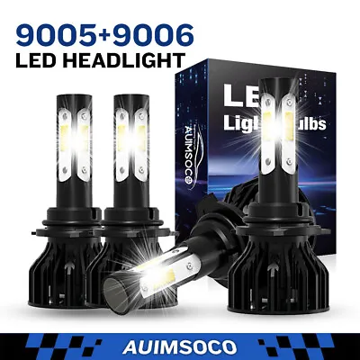 9005 9006 LED Headlights Kit Combo Bulbs High Low Beam 8000K Super White Bright • $39.99
