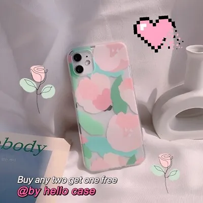$8.66 • Buy Cute Cartoon Pink Flower Case Cover For IPhone 11 12 Pro Max Xs XR 7 8 Plus SE20