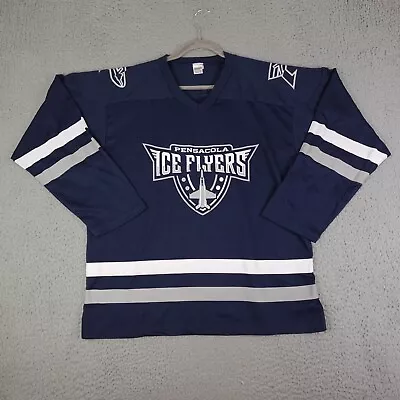 Pensacola Ice Flyers Jersey Shirt Mens Medium Blue Gray Minor League Hockey • $34.95