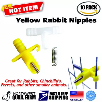 Rabbit Water Nipple 10pcs Drinker Feeders Automatic Waterers Guinea Ferrets Mice • $9.95