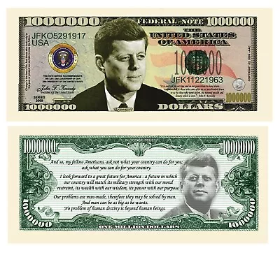 Pack Of 100 Bills-john F. Kennedy (jfk) Commemorative Million Dollar Bill • $24.95