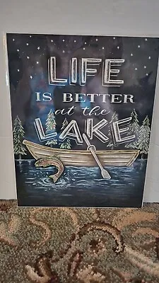 Life Is Better At The Lake Chalkboard 8  X 10  Print Unframed! • $10