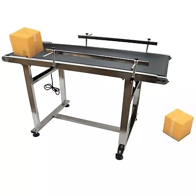 47.2 *17.7  Electric PVC Belt Conveyor W/Double Guardrail Adjustable Speed 110V • $686.20