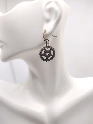 Vintage Steampunk Style Gears Dangle Drop Earrings Jewelry Gift Idea Engineer  • $18.86