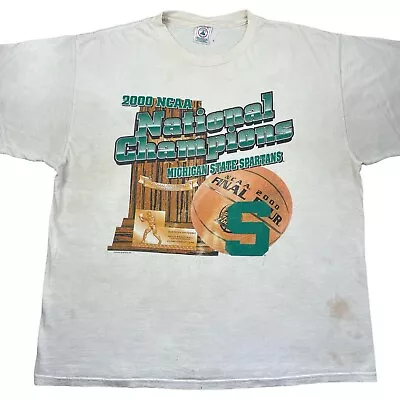 VTG 2000 Michigan State Spartans Basketball National Champions Flaws T-shirt XL • $16.95