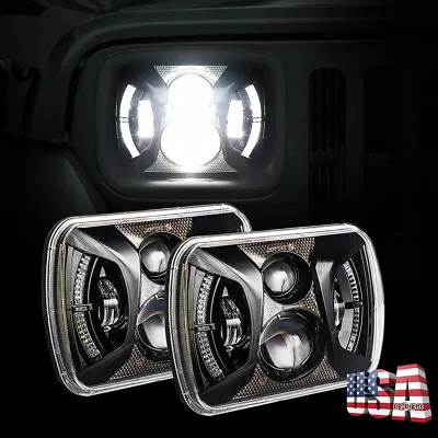 Newest Pair 130W 7x6  5x7 Led Hi/Lo Headlights Halo Bulbs For Jeep Cherokee XJ  • $64.99