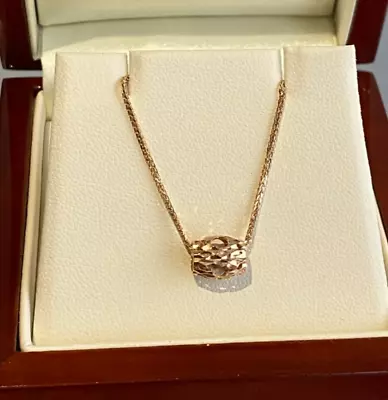 18ct Gold Chain Pendant 18 Carat 750 18K Rose Gold Necklace 16 Inches New • £250