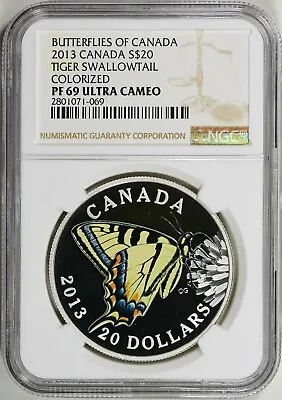 $109 • Buy Canada 2013 S$20 Silver Butterflies Of Canada Tiger Swallowtail NGC PR-69 UC