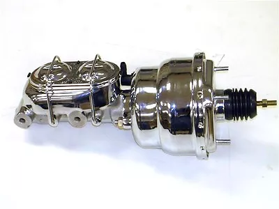 7  Dual Street Rod Booster W/ Master Cylinder CHROME Universal Street Rod Custom • $124