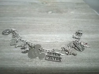 Vintage 925 Sterling Silver Charm Bracelet With 13 Charms 6.5  Long 25 Grams • $65