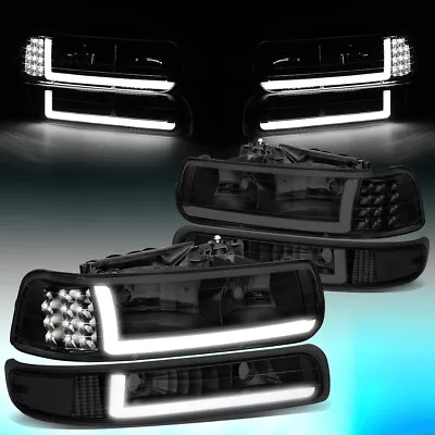 For 1999-2002 Silverado -2006 Suburban LED DRL Bar Headlight+ Bumper Lamp Tinted • $106.68