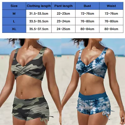 Womens Swimwear Padded Bikini Set Push Up Bra Boy Shorts Swimsuit Bathing Suit • £2.86