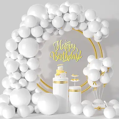 $24.08 • Buy White Balloons 114Pcs White Balloon Garland Arch Kit Different Sizes 5 10 12 18 