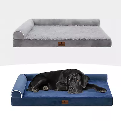 Orthopedic Bolster Dog Bed For Extra Large Dogs Memory Foam L-Shape Pet Dog Beds • $29.99