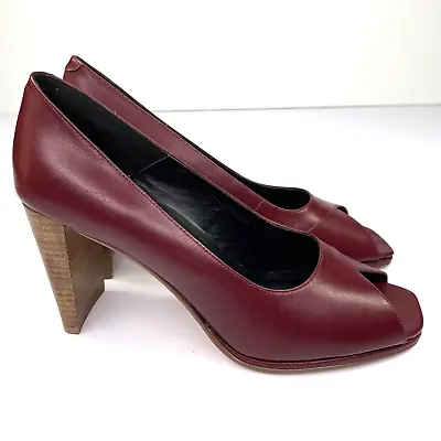 $21.99 • Buy Women's Amanda Smith Leather High Heels Shoes Dark Red Burgandy 8.5 Narrow Fit