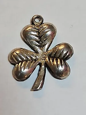 Sterling Silver Lucky Irish Three Leaf Clover Charm Or Pendant 1.6G VINTAGE • $13.99