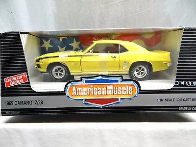 ERTL 1/18th Scale Die-Cast 1969  SS 396  Daytona Yellow Chevrolet Camaro MIB • $59.95