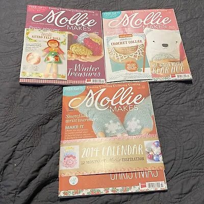 3 Mollie Makes: Living & Loving Homemade Magazines Issue 33 34 & 35 W/Gifts • $28