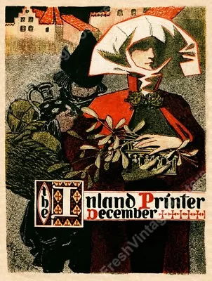 JC Leyendecker Christmas Art Inland Printer December 1896 Cover NEW Poster 18x24 • $25