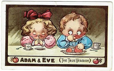 Inter-art Kute Kiddies Postcard 'adam And Eve' (the True Version) • £1.49