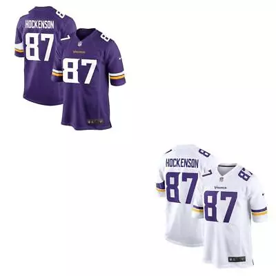 T.J. Hockenson Vikings Men Stitched Jersey White / Purple  • $41.99