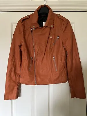 MISS SELFRIDGE Faux Leather Biker Jacket Size 12 BNWT • £20