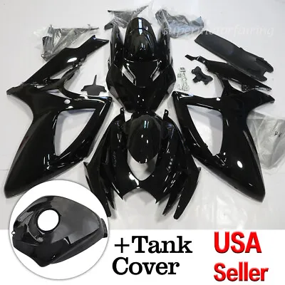 K6 Full Fairing Kit + Tank Cover For Suzuki GSXR600/750 2006 2007 Black Bodywork • $423.36