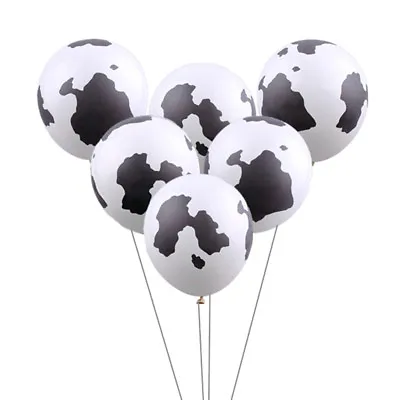 10pcs 12'' Cow Printing Latex Balloons For Cowboy Cowgirl Birthday Party Decor • £2.02