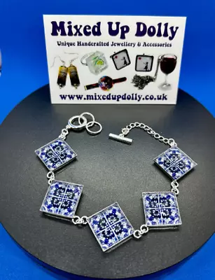 Handmade LISBON TILES BRACELET Unique PORTUGAL Glass  FAB Quality GIFT BOXED • £19.99