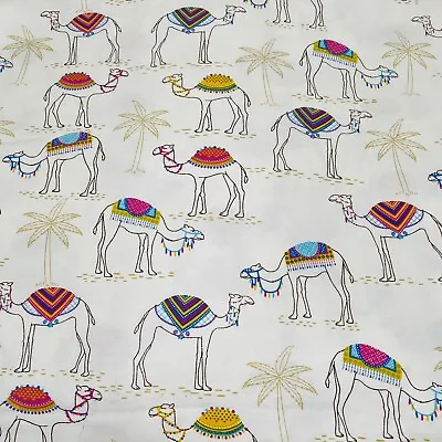 Jo Ann Colorful Trendy Moroccan Camels Soft Flannel Snuggle Cotton Fabric 2 Yds • $18